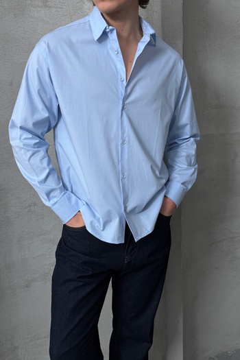 HYMAN Men's Oversize Cotton Poplin Shirt