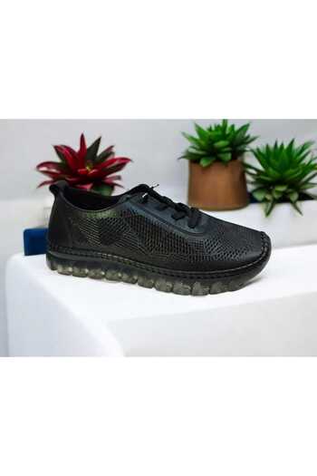 Voyager Women's Inner and Outer Genuine Leather Poly Sole Rubber Lace up Orthopedic Daily Shoes