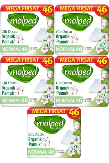 Molped Pure&Soft Sanitary Pad Normal 230 (5Pk*46) Piece Mega Pk