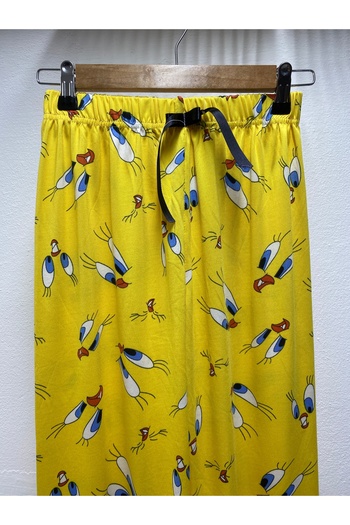 Şen Pijama Desenli̇ Pamut Yumuşacik Efi̇l İnce Unisex Tek Alt