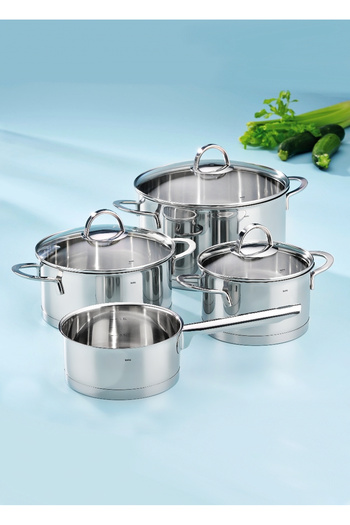 KELA Keck Lang Stainless Steel Cookware Pot Set 7 Pieces Cailin Glossy Surface