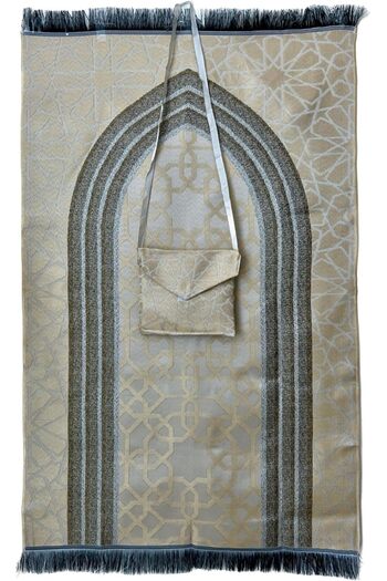 Generic Mini Pocket Portable Travel Prayer With Bag And Strip Islamic Mat Muslim Foldable Sajadah 3 Colors (