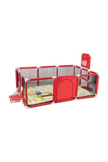 rexa Baby Safety Fence Foldable Playpen, with Basketball Hoop and Football, Large Exercise Playpen f
