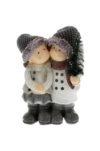 GiftExpress Children's figurine pair with illuminated Christmas tree 55 cm