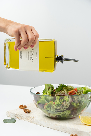netteucuzluk 2-Pack 750ml Glass Oil Pot Bottle 2 (Pcs) Leak-Proof Kitchen Oil Pot Vinegar Pot Sauce Pot Transparent Glass Oil Pot