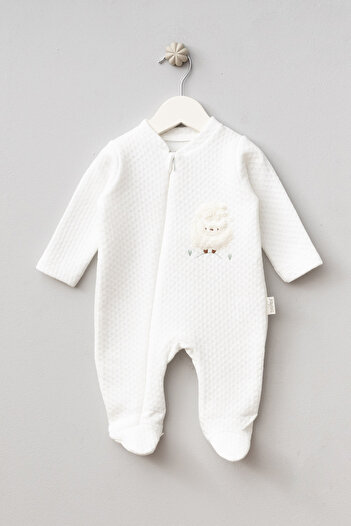 Bebitof Cute Squirrel Patterned Cotton Baby Quilted Jumpsuit