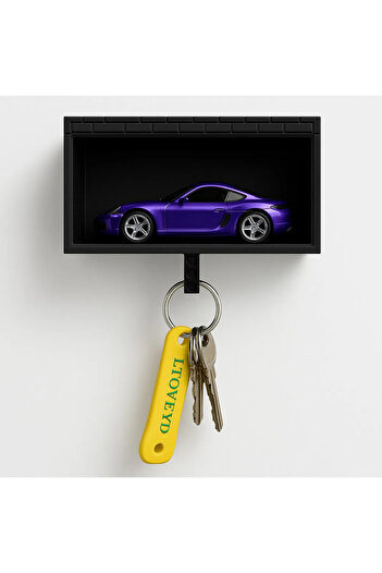 Rex Aksesuar Garage Design Keychain Garage Keychain Special for Car Enthusiasts - Not Included Toy Car
