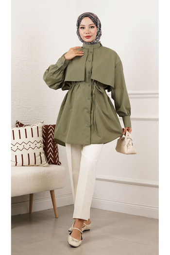 İpli Women's Bolero Detailed Waist Belted Tunic