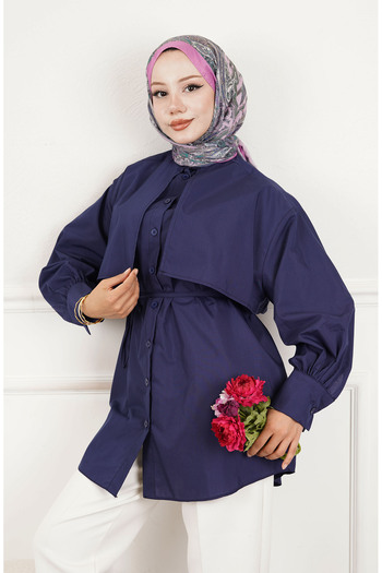 İpli Women's Bolero Detailed Waist Belted Tunic