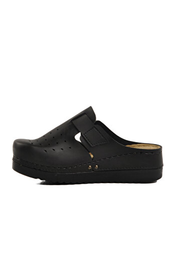 Aspor Black Anatomical Unisex Sabo Slippers