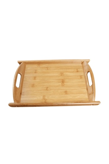 PUFO Serve bamboo wooden serving tray with handles, 36 cm, brown