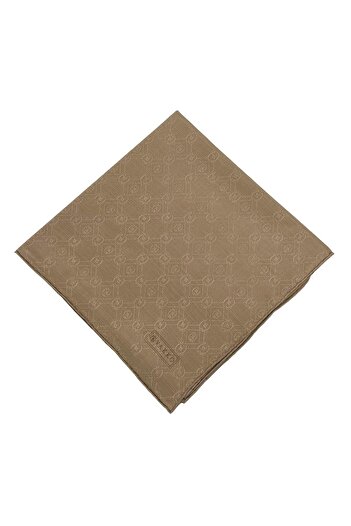 Vakko Cotton Silk Scarf - New Hologram - Camel