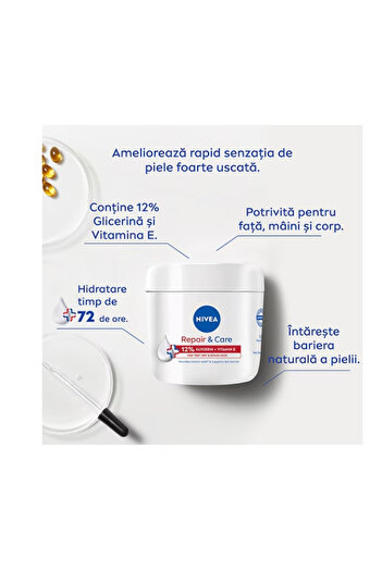 NIVEA Repair & Care Cream With 12% Glycerin And Vitamin E, 400 ml
