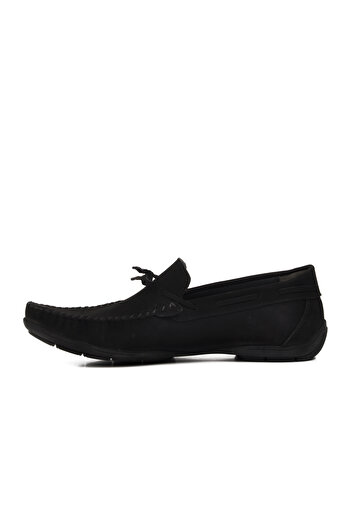 Aspor Black Nubuck Men's Loafer Shoes