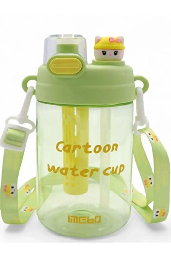 EyER Shoping Kuromi Cartoon Character Children's Water Bottle - Double Lid with Strap Kuromi Figured Water Bottle with Straw 750ml Y