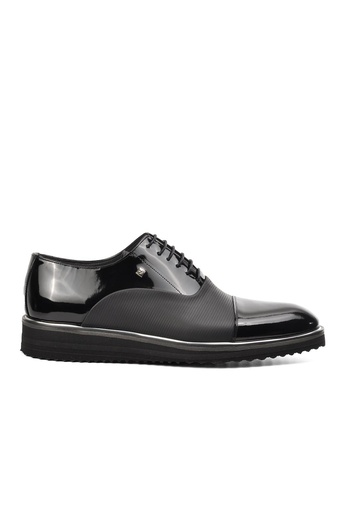 Fosco Black Patent Leather Genuine Leather Men's Classic Shoes