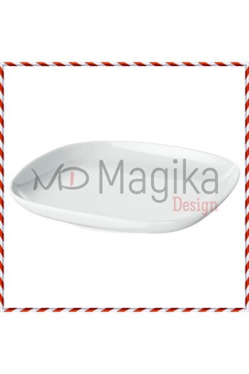 Magika Design Md Vardera White Porcelain Dessert Plate - 18X18 cm
