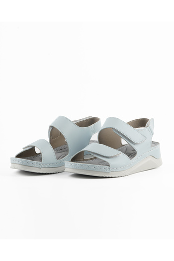 DR KLOMPA Sandale de zi cu zi pentru femei MS697 Blue Fanetta Sandale de vară ortopedice reglabile cu velcro