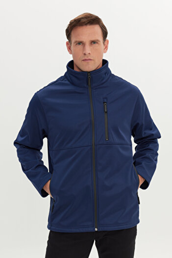 AC&Co / Altınyıldız Classics Erkek Lacivert Sıcak Tutan Comfort Fit Rahat Kesim Dik Yaka Mont