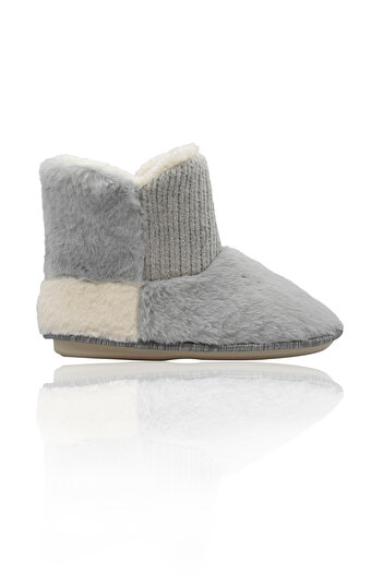 Twigy Kolet Peluş Kadın Ev Botu Gri 36/41