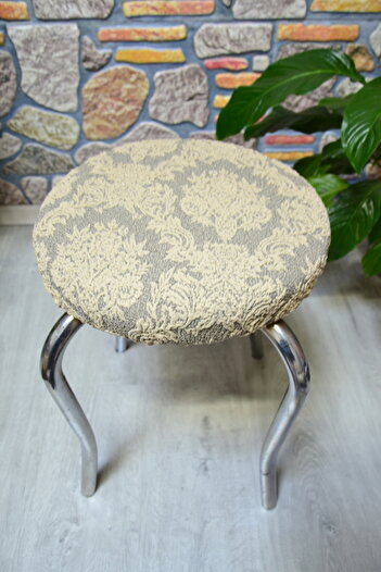 COVER TEKSTİL Stool Cover Jacquard Fabric Wood Shell