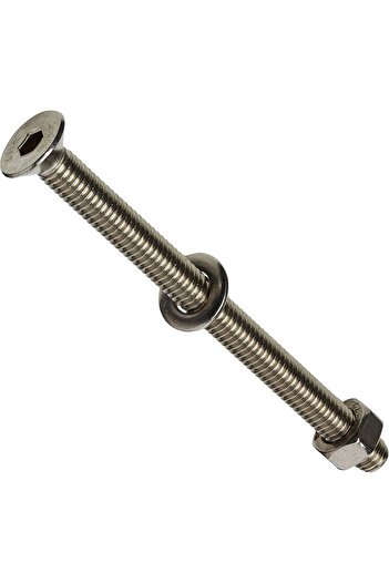 AHC A2SOCCSK680B5 M6 x 80 mm A2 Stainless Steel Socket Countersunk Screws Including Nuts And Washers