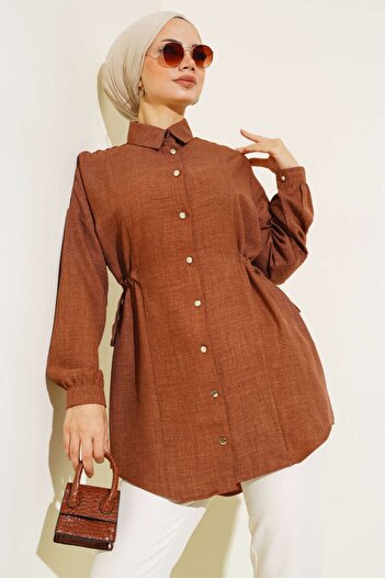 İKLİM LİFE Metal Buttoned Side Tie Tunic