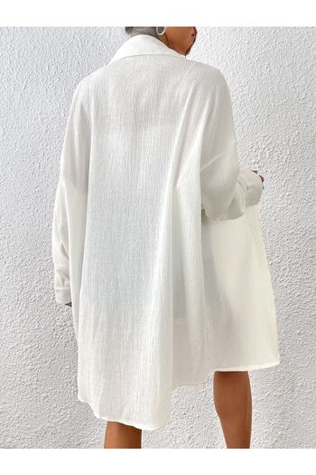 Know Dámská bílá oversize dlouhá košile