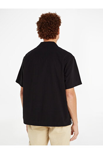 Calvin Klein Men Black Textured Cotton Shirt