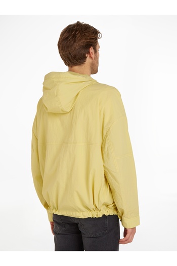 Calvin Klein Men Yellow Sand Logo Detail Drawstring Hood Jacket
