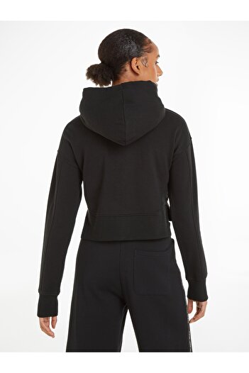 Calvin Klein Calvin Klein Women Black Rib Mix Tab Hoodie