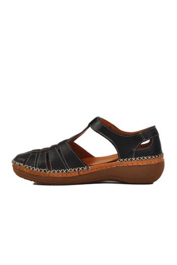 Venüs Black Genuine Leather Women's Sandals Venus 25190247 Y Z