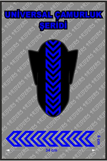 TRİDERS Autocolant universal pentru apărătoare de noroi pentru motociclete 6cm x 34cm