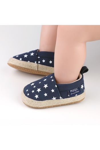 Superbaby Pantofiori bleumarin tip mocasini cu stelute