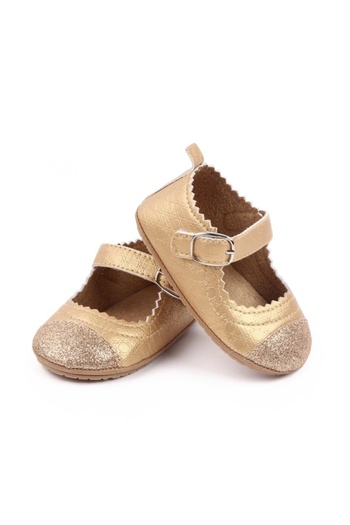 Superbaby Elegant baby shoes made of golden eco-leather