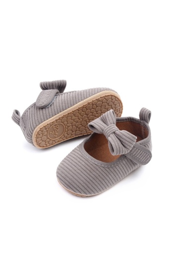 Superbaby Grey ribbed shoes