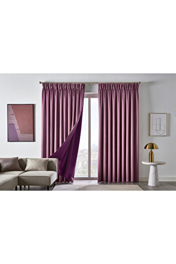 MebelPort Curtain Dauble Blackout Blackout Curtain Single Kant 1X2 American Pleat Background Curtain