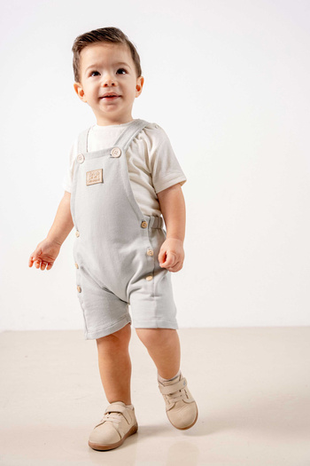 bombe Baby Girl Boy Khaki-Grey Bottom Top Double Set