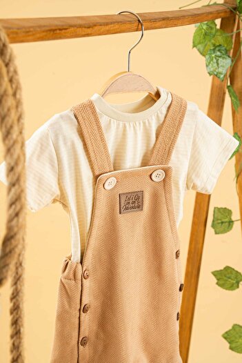 bombe Baby Girl Boy Brown-Natural Bottom Top Double Set