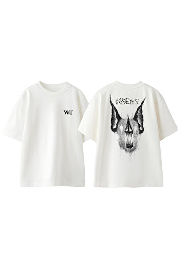THEWERT Το μπλουζάκι 69 Eyes Design Back Printed Cotton White Oversize