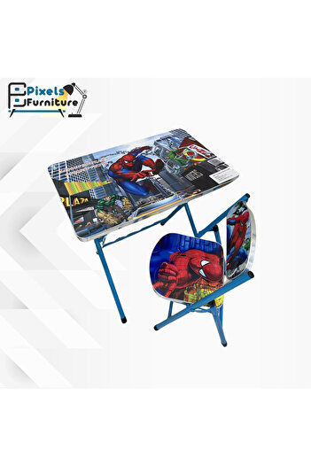 PixelsFurniture Pixel Furniture Kids Study Desk and Chair Set, Multifunctional Ergonomic Student Table, Foldable