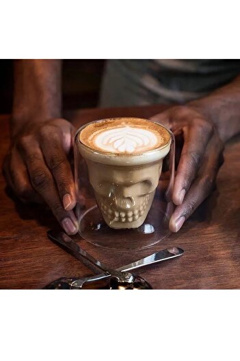 Doom 2 Double Wall Borosilicate Glass Skull Mugs for Hot and Cold Drinks - 150ml