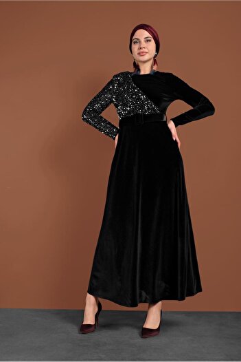 Alvina Pullu Velour Dress 40299