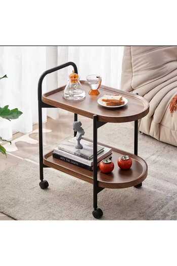 1st First Brown/Black Mobile Side Table Food Cart