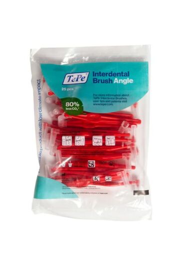 TePe Red 0.5mm Angled Interdental Brushes 25 Pieces