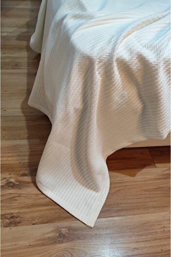 sabır home Single Pique - Youth Room Bedspread (240X180) Ecru