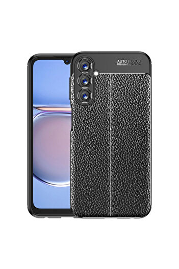 Fibaks Samsung Galaxy A16 Case Protective Cover with Camera Protruding Leather Look Stitching Pattern
