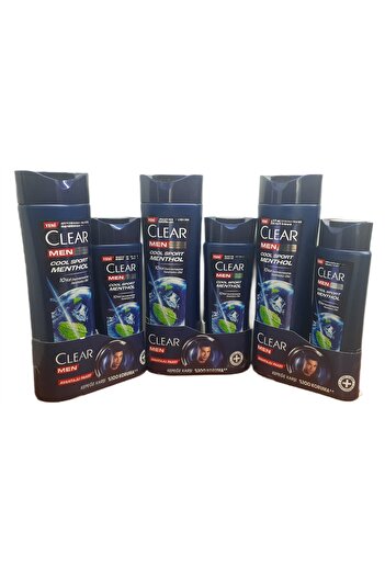 Clear Men Cool Sport Menthol Anti-Dandruff Shampoo 350 ml +180 ml Set of 2 X 3 Pieces