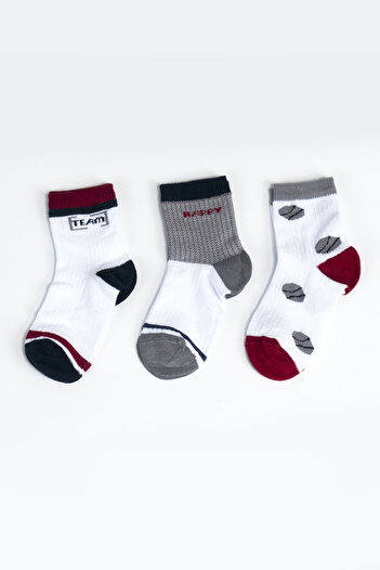 Aziz Bebe Boy's Seamless 3-Piece Socks 3 Years - 6 Years
