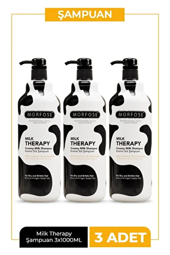 Morfose Milk Therapy Shampoo 1000 ml 3 Pieces